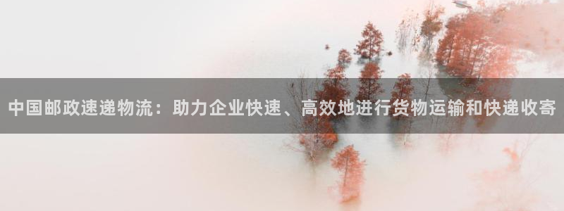 豪门国际登陆网：中国邮政速递物流：助力企业快速、高效地进行货